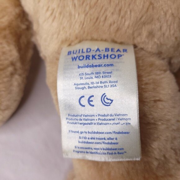 Build-A-Bear Workshop Plush Brown Bunny Pink Ears Paws 15" Stuffed Animal Toy - Picture 4 of 5